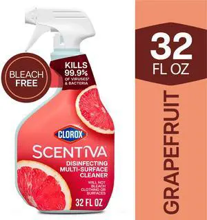 Clorox Scentiva Disinfecting Multi-Surface Cleaner Spray, Grapefruit & Orange Blossom, 32 fl oz Clorox Scentiva Disinfecting Multi-Surface Cleaner Spray, Grapefruit & Orange Blossom, 32 fl oz