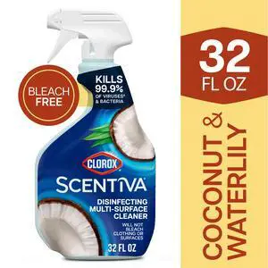 Clorox Scentiva Disinfecting Multi-Surface Cleaner Spray, Coconut & Waterlily, 32 fl oz Clorox Scentiva Disinfecting Multi-Surface Cleaner Spray, Coconut & Waterlily, 32 fl oz