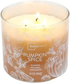 Mainstays Pumpkin Spice Scented Jar Candle, 3-Wick Ombre Wrapped, 14 oz Mainstays Pumpkin Spice Scented Jar Candle, 3-Wick Ombre Wrapped, 14 oz