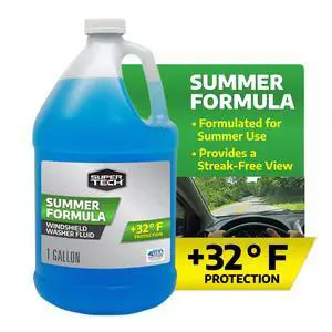 (2 pack) Super Tech Summer Formula +32F Windshield Washer Fluid for All Vehicle Types, 1 Gallon (2 pack) Super Tech Summer Formula +32F Windshield Washer Fluid for All Vehicle Types, 1 Gallon