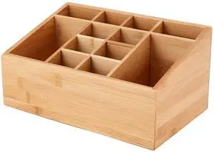 Better Homes & Gardens 12-Compartment Bamboo Bathroom Organizer, Brown Better Homes & Gardens 12-Compartment Bamboo Bathroom Organizer, Brown