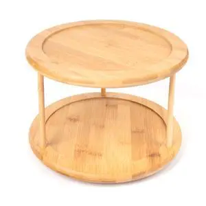 Better Homes & Gardens Kitchen Organizer Bamboo Turntable 2-Tier Spice Rack, 10.04 DIA x 6.89 in Better Homes & Gardens Kitchen Organizer Bamboo Turntable 2-Tier Spice Rack, 10.04 DIA x 6.89 in