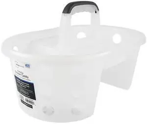 Mainstays Portable Shower Caddy Frosty Plastic Mainstays Portable Shower Caddy Frosty Plastic
