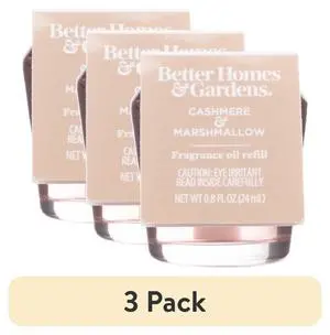 (3 pack) Better Homes & Gardens Aroma Accents Oil Refill 24 mL, Cashmere & Marshmallow (3 pack) Better Homes & Gardens Aroma Accents Oil Refill 24 mL, Cashmere & Marshmallow