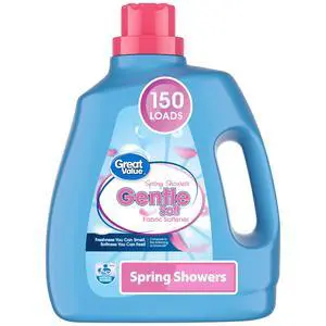 Great Value Gentle Soft Fabric Softener, Spring Showers, 111 fl oz, 150 Loads, Compare to the Softening of Downy® Great Value Gentle Soft Fabric Softener, Spring Showers, 111 fl oz, 150 Loads, Compare to the Softening of Downy®