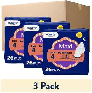 Equate Maxi Pads with Wings, Size 4, Overnight Absorbency, Compare to Always® (78 Count) Equate Maxi Pads with Wings, Size 4, Overnight Absorbency, Compare to Always® (78 Count)