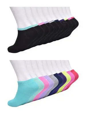 Wonder Nation Girls No Show Socks, 20-Pack, Sizes S-L Wonder Nation Girls No Show Socks, 20-Pack, Sizes S-L