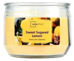 Mainstays 3-Wick Glass Jar Candle, Sweet Sugared Lemon, Yellow, 11.5 oz Mainstays 3-Wick Glass Jar Candle, Sweet Sugared Lemon, Yellow, 11.5 oz