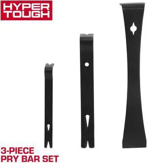 Hyper Tough 3-piece Pry Bar Set with Nail Pull, 5-1/2, 7-1/2, 9-1/2-inch Hyper Tough 3-piece Pry Bar Set with Nail Pull, 5-1/2, 7-1/2, 9-1/2-inch