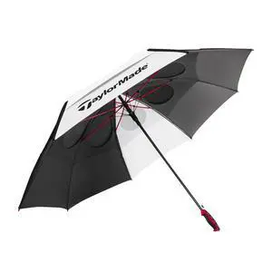 TaylorMade 68-inch Auto Open Vented Golf Umbrella, Black/White TaylorMade 68-inch Auto Open Vented Golf Umbrella, Black/White