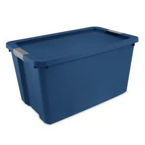 Sterilite 34 Gallon Extra-Large Storage Bin, Plastic Storage Container with Latch Lid, Blue Sterilite 34 Gallon Extra-Large Storage Bin, Plastic Storage Container with Latch Lid, Blue