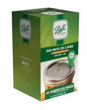 Ball, Wide Mouth Lids with Bands, BPA Free, 12 Count Ball, Wide Mouth Lids with Bands, BPA Free, 12 Count