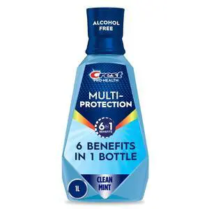 Crest Mouthwash, Pro-Health Multi-Protection Fluoride Mouthwash, Alcohol-Free Oral Rinse, Clean Mint, 1L (33.8 fl oz) Crest Mouthwash, Pro-Health Multi-Protection Fluoride Mouthwash, Alcohol-Free Oral Rinse, Clean Mint, 1L (33.8 fl oz)