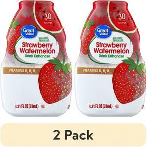 (2 pack) Great Value Strawberry Watermelon Liquid Drink Enhancer, 3.11 fl oz (2 pack) Great Value Strawberry Watermelon Liquid Drink Enhancer, 3.11 fl oz