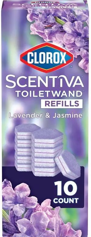 Clorox Scentiva ToiletWand Refills, Lavender and Jasmine, 10 Count Clorox Scentiva ToiletWand Refills, Lavender and Jasmine, 10 Count