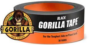 Gorilla 30 Yard Black Tough Duct Tape Single Roll, Pack of 1 Gorilla 30 Yard Black Tough Duct Tape Single Roll, Pack of 1