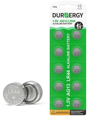 DURNERGY LR44 Batteries 10 Pack, AG13 Button Cell Battery, 1.5 Volt Battery L1154F SR44 AG13 Watch Batterie A76, 1.5V Alkaline Batteries DURNERGY LR44 Batteries 10 Pack, AG13 Button Cell Battery, 1.5 Volt Battery L1154F SR44 AG13 Watch Batterie A76, 1.5V Alkaline Batteries