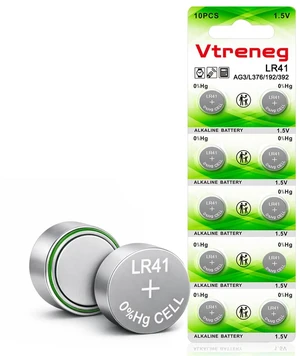 10 Count LR41 Button Batteries, AG3 392 384 192 1.5V Alkaline Batteries | for Watches, Calculators, Key Fobs, Toys & Small Electronics, Leak-Proof 10 Count LR41 Button Batteries, AG3 392 384 192 1.5V Alkaline Batteries | for Watches, Calculators, Key Fobs, Toys & Small Electronics, Leak-Proof