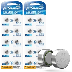 Fuspower LR41 Watch Battery 1.5v: 392 192 384 Alkaline Button Coin Cell 20 Pack - AG3 Batteries for Thermometer Laser Pointer - Father's Day Glucometer Graduation Calculator Summer Road Trip Key Fobs Fuspower LR41 Watch Battery 1.5v: 392 192 384 Alkaline Button Coin Cell 20 Pack - AG3 Batteries for Thermometer Laser Pointer - Father's Day Glucometer Graduation Calculator Summer Road Trip Key Fobs