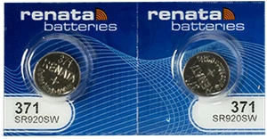 Renata 371 SR920SW Batteries - 1.55V Silver Oxide 371 Watch Battery (2 Count) Renata 371 SR920SW Batteries - 1.55V Silver Oxide 371 Watch Battery (2 Count)