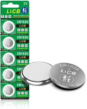 LiCB 5 Pack CR1620 Battery, Long-Lasting & High Capacity CR 1620 Lithium Batteries,3V CR1620 Coin & Button Cell for Car Remote & Key Fob LiCB 5 Pack CR1620 Battery, Long-Lasting & High Capacity CR 1620 Lithium Batteries,3V CR1620 Coin & Button Cell for Car Remote & Key Fob