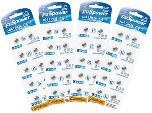 Fuspower 376 377 SR626SW Batteries AG4 LR626 Battery 1.5v Alkaline Coin Cells (40 Count (Pack of 1)) Fuspower 376 377 SR626SW Batteries AG4 LR626 Battery 1.5v Alkaline Coin Cells (40 Count (Pack of 1))