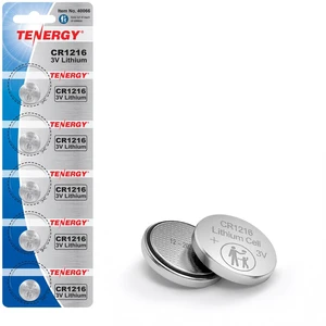 Tenergy CR1216 3V Lithium Button Cell Battery, for Watches, Mini LED Lights, Forehead Thermometers, 5 Count Tenergy CR1216 3V Lithium Button Cell Battery, for Watches, Mini LED Lights, Forehead Thermometers, 5 Count