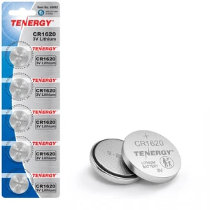 Tenergy CR1620 3V Lithium Button Cell Battery, for Car Keys, Watches, Calculators, Remote Controls, 5 Count Tenergy CR1620 3V Lithium Button Cell Battery, for Car Keys, Watches, Calculators, Remote Controls, 5 Count