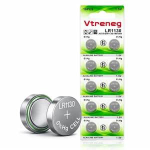 Vtreneg 10 Pack LR1130 Battery, 389 390 AG10 LR54 1.5V Alkaline Batteries | for Watches, Calculators, Thermometers, Laser Pointers, Toys, Leak-Proof Vtreneg 10 Pack LR1130 Battery, 389 390 AG10 LR54 1.5V Alkaline Batteries | for Watches, Calculators, Thermometers, Laser Pointers, Toys, Leak-Proof