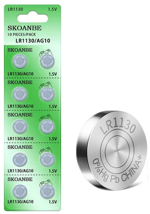 SKOANBE 10PCS LR1130 AG10 SG10 389 189 1.5V Button Coin Cell Battery SKOANBE 10PCS LR1130 AG10 SG10 389 189 1.5V Button Coin Cell Battery