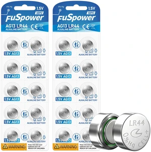 Fuspower LR44 Batteries AG13 303 357 A76 SR44 Alkaline Button Cell Battery (20 Count (Pack of 1)) Fuspower LR44 Batteries AG13 303 357 A76 SR44 Alkaline Button Cell Battery (20 Count (Pack of 1))