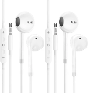 Wired Earphones with 3.5mm Jack with Mic for Smartphones, Tablets, 2 Pack Wired Earphones with 3.5mm Jack with Mic for Smartphones, Tablets, 2 Pack