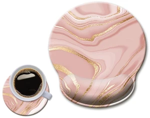 HOPONY Ergonomic,Wrist Support Gel Mouse Pad with Wrist Rest,Comfortable Computer Mouse Pad for Laptop,Pain Relief Mousepad with Non-Slip Rubber Base,9 x 10 in,Rose Gold Texture HOPONY Ergonomic,Wrist Support Gel Mouse Pad with Wrist Rest,Comfortable Computer Mouse Pad for Laptop,Pain Relief Mousepad with Non-Slip Rubber Base,9 x 10 in,Rose Gold Texture