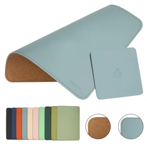 EAGZFFI Double-Sided PU Leather & Cork Mouse Pad with Coaster Reversible, Non-Slip, Stitched Edges for Office & Home, 8x11 Inches, (Sierra Blue) EAGZFFI Double-Sided PU Leather & Cork Mouse Pad with Coaster Reversible, Non-Slip, Stitched Edges for Office & Home, 8x11 Inches, (Sierra Blue)