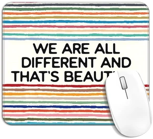 Cquwb Inspirational Diversity Mouse Pad, Equality Motivational Rainbow Square Mousepad Mouse Mat with Anti-Slip Rubber Base for Computer Laptop Therapy Office Home Desk, 9.5x7.9 in Cquwb Inspirational Diversity Mouse Pad, Equality Motivational Rainbow Square Mousepad Mouse Mat with Anti-Slip Rubber Base for Computer Laptop Therapy Office Home Desk, 9.5x7.9 in
