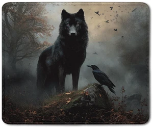DOFQZ Moody Forest Wolf Raven Mouse Pad, Dark Contemporary Botanical Wolf Crow Bird Mousepad for Desk Home Office Dorm Computers Laptop, Gothic Office Supplies Desk Accessories, 9.5x7.9 Inch DOFQZ Moody Forest Wolf Raven Mouse Pad, Dark Contemporary Botanical Wolf Crow Bird Mousepad for Desk Home Office Dorm Computers Laptop, Gothic Office Supplies Desk Accessories, 9.5x7.9 Inch