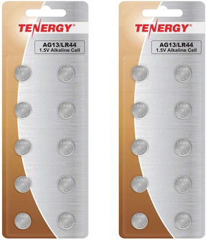 Tenergy 1.5 Volt Battery LR44, Button Cell LR44, ag13/LR44 Batteries Equivalent, Ideal for Watches, Laser Pointers, Small Toys, Portable Electronics, and More, 20 Count Tenergy 1.5 Volt Battery LR44, Button Cell LR44, ag13/LR44 Batteries Equivalent, Ideal for Watches, Laser Pointers, Small Toys, Portable Electronics, and More, 20 Count