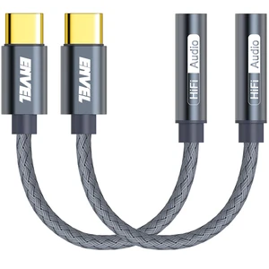 ENVEL USB C to 3.5mm Headphone Jack Adapter, 2 Pack Aux to USB C Adapter | USB C to Aux Audio Dongle Cable Cord Compatible with iPhone 17 16 15 Pro Max Samsung Galaxy S25, iPad Pro M2 M3 M4, Pixel 9 ENVEL USB C to 3.5mm Headphone Jack Adapter, 2 Pack Aux to USB C Adapter | USB C to Aux Audio Dongle Cable Cord Compatible with iPhone 17 16 15 Pro Max Samsung Galaxy S25, iPad Pro M2 M3 M4, Pixel 9