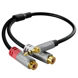 3.5mm to 2 RCA Audio Y-Splitter Cable 0.6 Feet, 1/8 Inch (3.5mm) TRS Stereo Male to Dual RCA Female Hi-Fi Sound Auxiliary Y Adapter Converter Connector for iPhone, Tablet Computer, MP3, Speaker 3.5mm to 2 RCA Audio Y-Splitter Cable 0.6 Feet, 1/8 Inch (3.5mm) TRS Stereo Male to Dual RCA Female Hi-Fi Sound Auxiliary Y Adapter Converter Connector for iPhone, Tablet Computer, MP3, Speaker