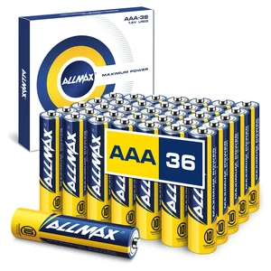 Allmax AAA Maximum Power Alkaline Batteries (36 Count) 1.5V | Triple A 10-Year Shelf Life Leakproof Design Ultra Long-Lasting Maximum Performance Allmax AAA Maximum Power Alkaline Batteries (36 Count) 1.5V | Triple A 10-Year Shelf Life Leakproof Design Ultra Long-Lasting Maximum Performance
