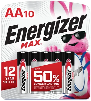 Energizer AA Batteries, MAX Double AA Battery Alkaline, 10 Count Energizer AA Batteries, MAX Double AA Battery Alkaline, 10 Count