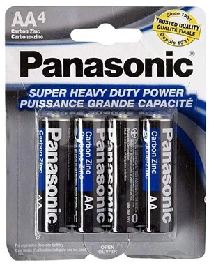 Panasonic 5741 8PC AA Batteries Super Heavy Duty Power Carbon Zinc Double A Battery 1.5V, Black (Pack of 8) Panasonic 5741 8PC AA Batteries Super Heavy Duty Power Carbon Zinc Double A Battery 1.5V, Black (Pack of 8)