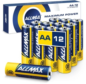 Allmax AA Maximum Power Alkaline Batteries (12 Count) 1.5V | Double A 10-Year Shelf Life Leakproof Design Ultra Long-Lasting Maximum Performance Allmax AA Maximum Power Alkaline Batteries (12 Count) 1.5V | Double A 10-Year Shelf Life Leakproof Design Ultra Long-Lasting Maximum Performance