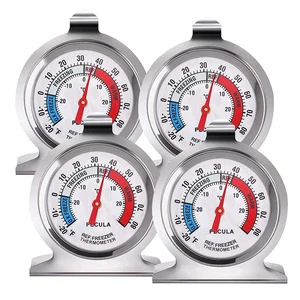 4PACK Refrigerator Thermometer -30-30 deg C/-20-80 deg F, Classic Fridge Thermometer Large Dial with Red Indicator Thermometer for Freezer Refrigerator Cooler 4PACK Refrigerator Thermometer -30-30 deg C/-20-80 deg F, Classic Fridge Thermometer Large Dial with Red Indicator Thermometer for Freezer Refrigerator Cooler