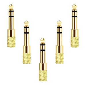 Valefod [Updated Version 5-Pack Stereo Audio Adapter 6.35mm (1/4 inch) Male to 3.5mm (1/8 inch) Female Headphone Jack Valefod [Updated Version 5-Pack Stereo Audio Adapter 6.35mm (1/4 inch) Male to 3.5mm (1/8 inch) Female Headphone Jack