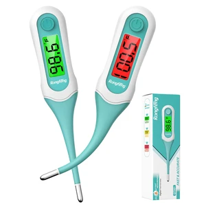 Rongfeng Digital Oral Thermometer 2Pack for Adults Kids, 8Second Fast Reading Soft Flexible Tip Thermometer, 3Color Backlight Fever Alarm, Waterproof, Oral Rectal Underarm Use,with Storage Case Rongfeng Digital Oral Thermometer 2Pack for Adults Kids, 8Second Fast Reading Soft Flexible Tip Thermometer, 3Color Backlight Fever Alarm, Waterproof, Oral Rectal Underarm Use,with Storage Case