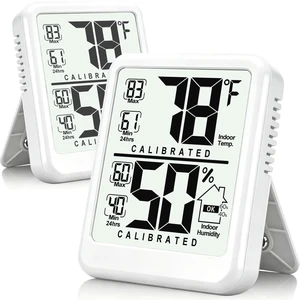 Antonki 2 Pack Room Thermometer Indoor Hygrometer with Max/Min Record | W/ Battery, 24h Max/Min Record, Accurate Sensor, Fast Refresh, Easy to View, /, Durable Kickstand, Compact, for Home Office Antonki 2 Pack Room Thermometer Indoor Hygrometer with Max/Min Record | W/ Battery, 24h Max/Min Record, Accurate Sensor, Fast Refresh, Easy to View, /, Durable Kickstand, Compact, for Home Office