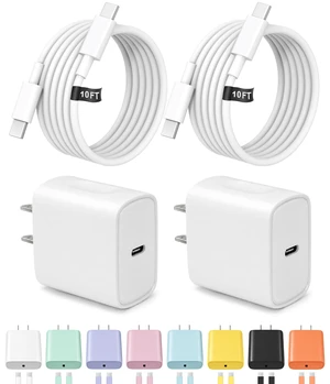 10FT iPhone 18 17 16 15 Charger Fast Charging USB C Charger Block | for iPhones, iPads,Tablets, Android phones,2-Pack iPhone Charger Type C Chagrer Fast Charging with Extra Long USB-C Cables 10FT iPhone 18 17 16 15 Charger Fast Charging USB C Charger Block | for iPhones, iPads,Tablets, Android phones,2-Pack iPhone Charger Type C Chagrer Fast Charging with Extra Long USB-C Cables