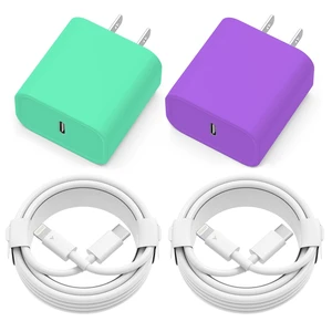 iPhone Charger Fast Charging,2 Pack 20W USB C Wall Charger Block with Cable | 2 Pack MFi Certified 6FT Type C to Lightning Cables for iPhone 14 13 12 11 Pro Max XR XS X, iPad,AirPods Pro (Purple+Green iPhone Charger Fast Charging,2 Pack 20W USB C Wall Charger Block with Cable | 2 Pack MFi Certified 6FT Type C to Lightning Cables for iPhone 14 13 12 11 Pro Max XR XS X, iPad,AirPods Pro (Purple+Green