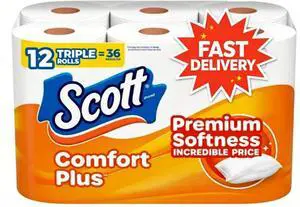 Scott Comfort Plus Toilet Paper, 12 Triple Rolls Scott Comfort Plus Toilet Paper, 12 Triple Rolls
